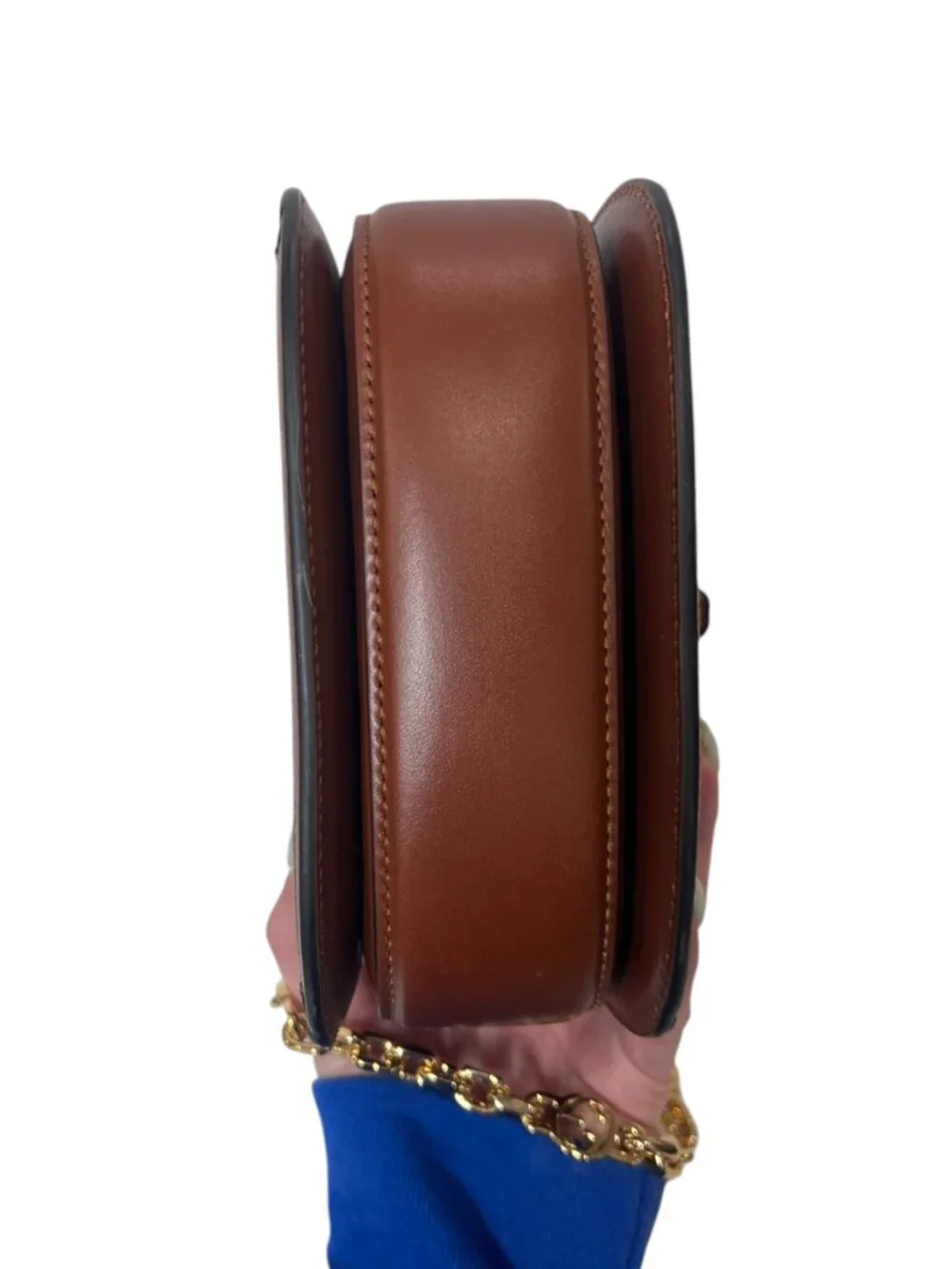 $4495 Gucci 1947 Brown Mini Crystal Studded Bamboo Handle Chain Crossbody - Picture 10 of 10